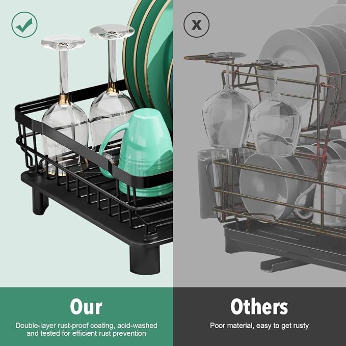 MOUKABAL Dish Drying Rack, Dish Rack, Stainless Steel Dish Racks - Image 5