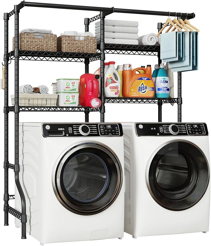 U14 Medium Over the Washer and Dryer Shelves, 4 Tiers Laundry Room Storage and by UlifHome