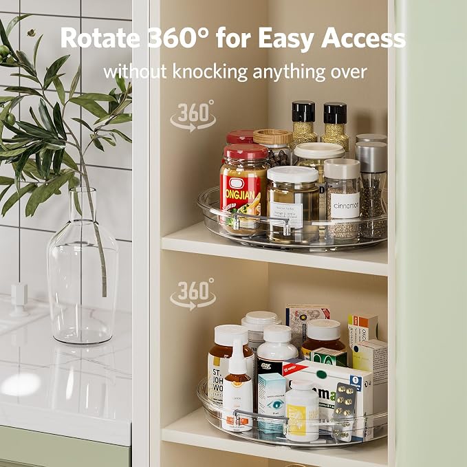 LAMU 4 Pack 10.6in Lazy Susan Organizer, Refrigerator, Table Top, Pantry - Image 3