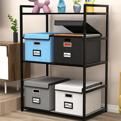 File Organizer Box with Lids, Collapsible File Folder Organizer | File Box with - Image 2