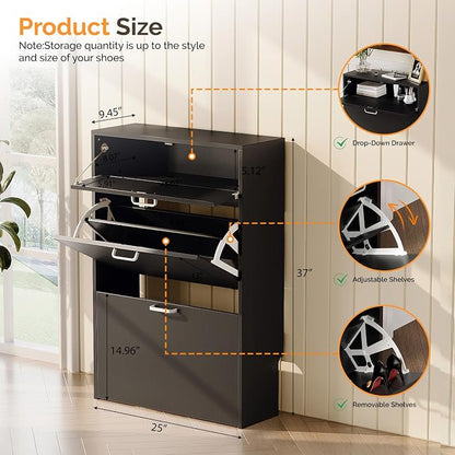 VINGLI Shoe Cabinet Storage for Entryway - Image 2