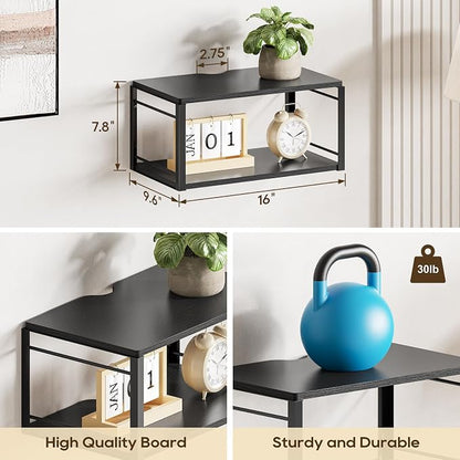 Floating Nightstand, Wood Bedside Shelf Wall Mounted Nightstand, Floating - Image 2