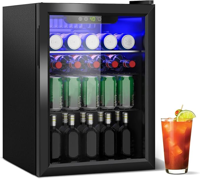 Stopasd Beverage Refrigerator Cooler, 2.6 Cu.Ft/95 Can Drink Fridge by Stopsad
