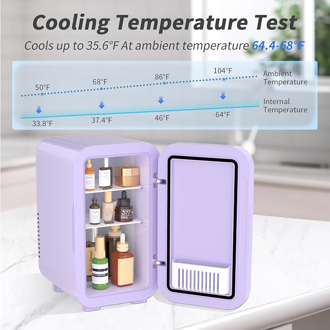 Mini Fridge, 6 Liter/8 Can 110V AC/DC Portable Thermoelectric Cooler - Image 4