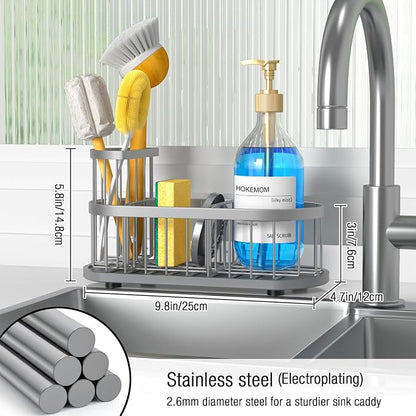 Kitchen Sink Organizer with Sponge Holder & Brush Holder - Image 7