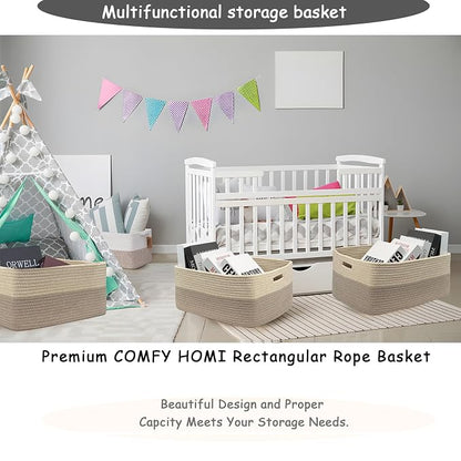 COMFY-HOMI Cotton Rope Woven Basket - Image 7