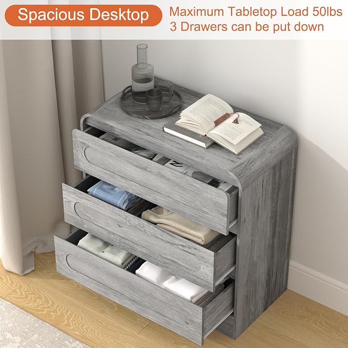 3 Drawer Dressers for Bedroom, Large Modern Dressers - Image 6