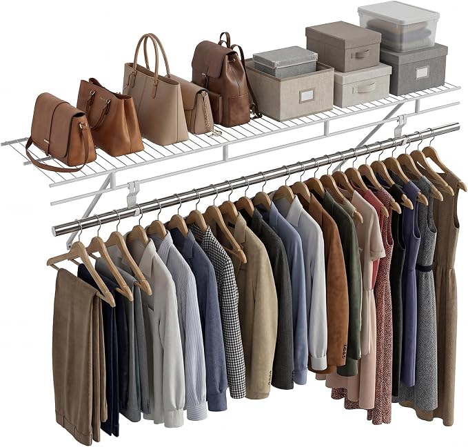 COSTWAY Closet Shelves Wall Mounted, Ventilated Shelf by COSTWAY