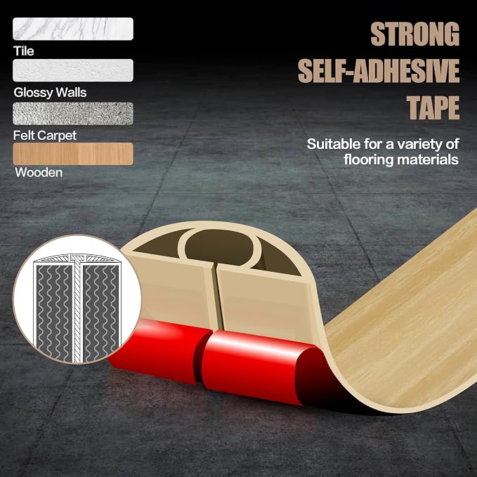 Floor Cord Cover Self Adhesive Cord Hider, 3.3FT Cable Management, Extension - Image 4