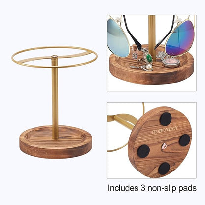 Sunglasses Organizer Wood Glasses Holder Stand, Metal Sunglass Storage Display - Image 4