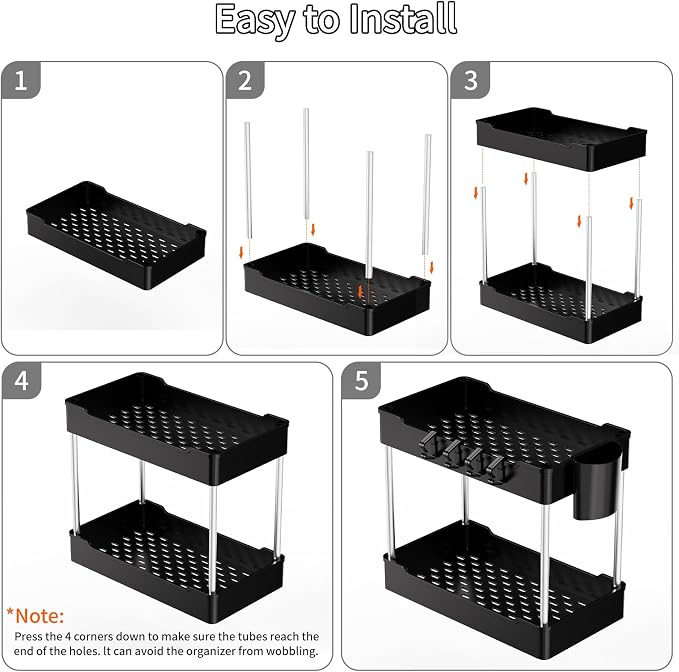 3 Pack Under Sink Organizer Bathroom and Storage Cabinet | 2 Tier - Image 7