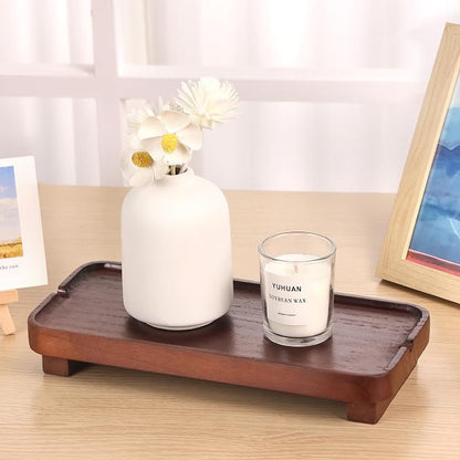 Wood Riser Small Decorative Tray Sink Soap Dish, Vanity Tray Pedestal Stand 10 - Image 3