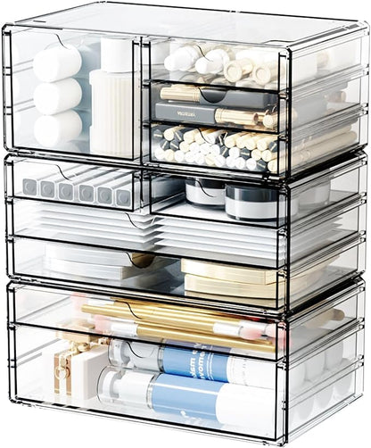3Pack Clear Drawer Organizers Stackable, Acrylic Storage Drawers - Image 8
