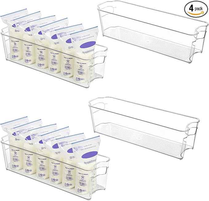 Vtopmart Breastmilk Storage Container 4PCS Set, Plastic Storage Bins by Vtopmart