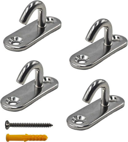 4Pcs M5 304 Stainless Steel Ceiling Hooks, Heavy Duty Pad Eye Plate by Unknown
