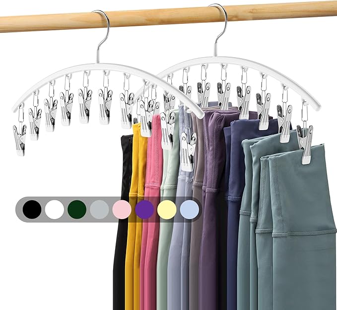 Legging Organizer for Closet, Metal Yoga Pants Hanger w/Rubber Coated 2 Pack by Volnamal