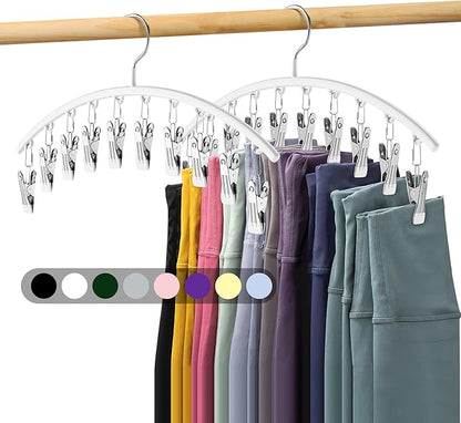Legging Organizer for Closet, Metal Yoga Pants Hanger w/Rubber Coated 2 Pack by Volnamal