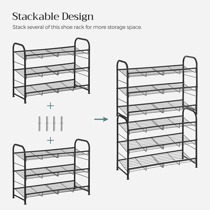 SONGMICS Shoe Rack, 3 Tier Shoe Organizer - Image 7