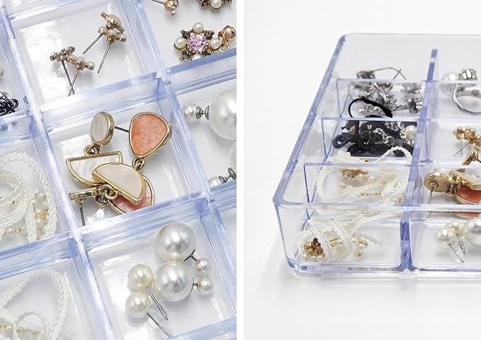 16 Grid Jewelry Organizer Tray, Stackable Design, Jewelry Storage, Makeup - Image 6