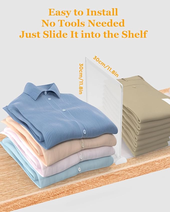 Shelf Dividers for Closet Organization, Portable Closet Shelf Divider, Closet - Image 2