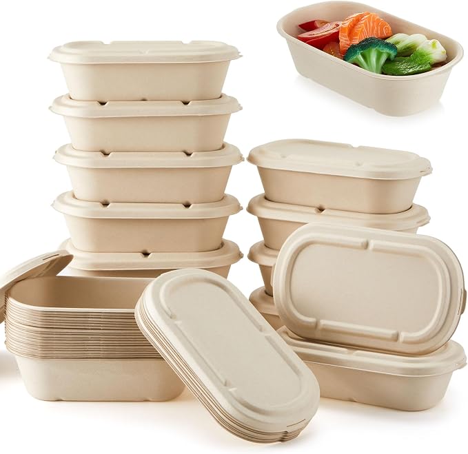 LemonRoad 100 Pack 34oz Biodegradable Disposable Food Containers by Unknown