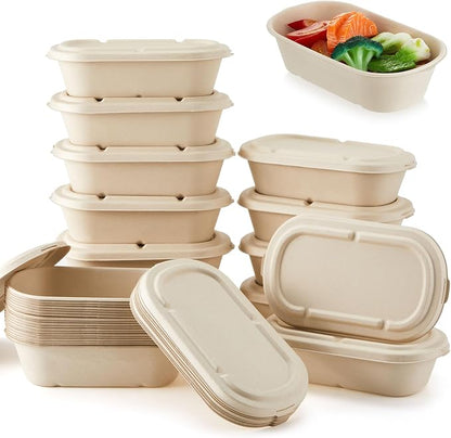 LemonRoad 100 Pack 34oz Biodegradable Disposable Food Containers by Unknown