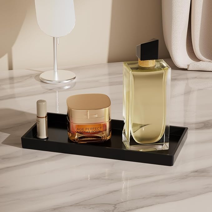 Vanity and Bathroom Tray, 9.8" ABS Countertop Organizer, Waterproof Vanity Tray - Image 4