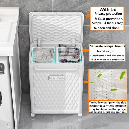 WESAPPINC 55L Collapsible Large Laundry Hamper, Plastic Laundry Basket - Image 4