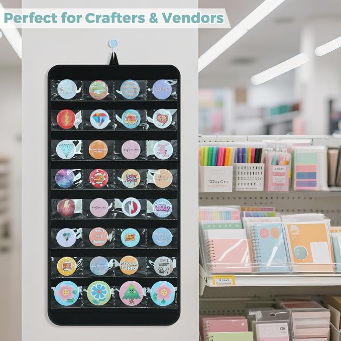 PACMAXI Hanging Badge Button Pin Organizer Display Storage Stand, Enamel Mini - Image 2