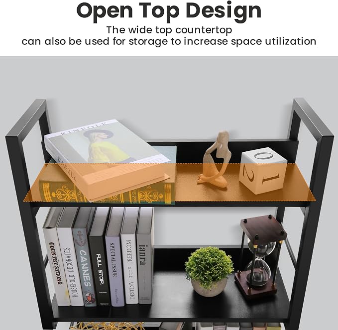 Himimi Black Ladder Bookshelf, 5 Shelf Bookcase Industrial Bookshelf Wood and - Image 7