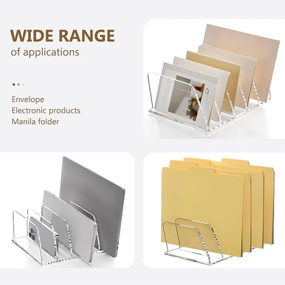 SANRUI Acrylic File Organizer for Desk, Mail Envelope Document Organization - Image 5