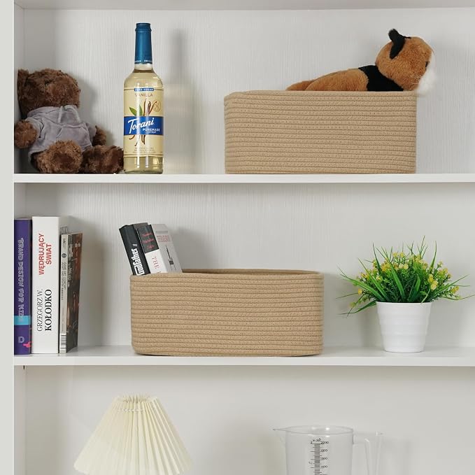 3-Pack Storage Baskets for Organizing | Woven Shelf Toy Basket | Rope Baskets - Image 4