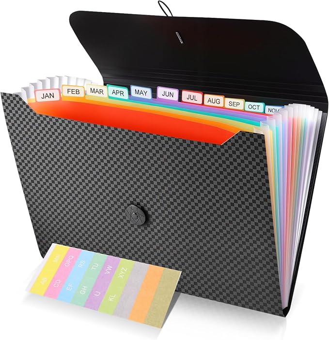 File Organizer, 13-Pocket Expanding Folder + Large Accordion Divider | Great by Unknown