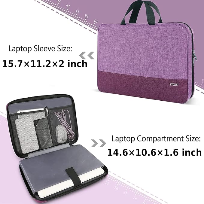Ytonet Laptop Sleeve Case 15.6 Inch, Slim TSA Laptop Cover - Image 3