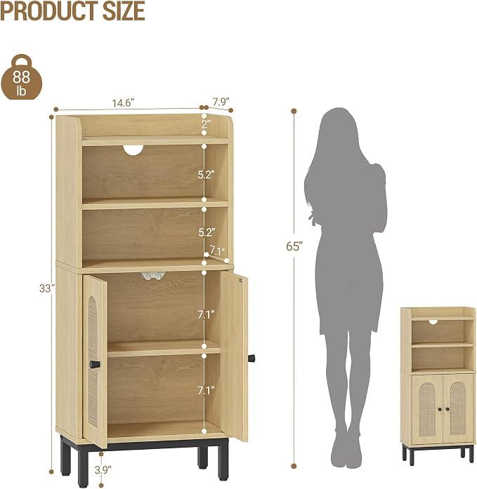 Hzuaneri Bathroom Storage Cabinet, Small Floor Cabinet - Image 2