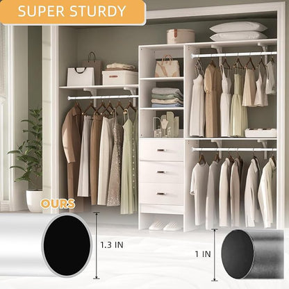 1.3 Inch Diameter Closet Rods for Hanging Clothes, Metal Heavy Duty Closet Rod - Image 2