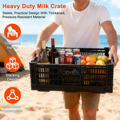 Collapsible Milk Crates for Storage, 52L Storage Crates, Heavy Duty Milk Crate - Image 5