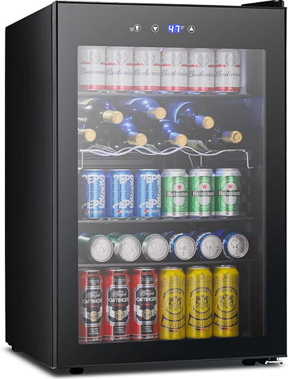 37 Bottle Wine Fridge, Freestanding 145 Can Beverage Refrigerator by Electactic