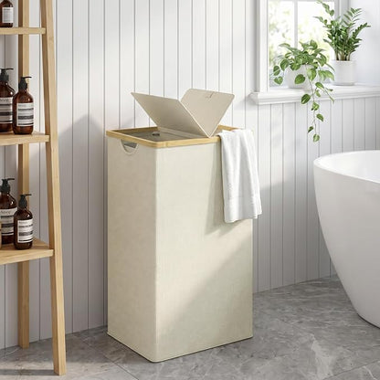 efluky Laundry Hamper with Lid, Double Laundry Basket with 2 Removable Bags - Image 6