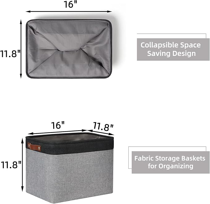 HNZIGE Large Storage Baskets Fabric Cloth Tall Baskets - Image 2