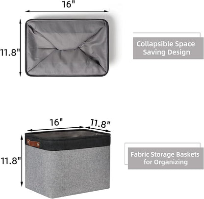 HNZIGE Large Storage Baskets Fabric Cloth Tall Baskets - Image 2
