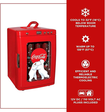 Coca-Cola 25L Retro Mini Fridge Polar Bear Design Portable Cooler/Warmer - Image 3