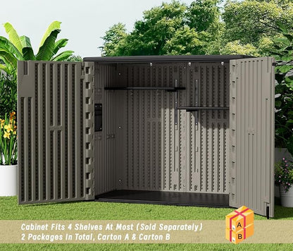 KINYING Outdoor Horizontal Storage Sheds, Outdoor Storage Cabinet Waterproof - Image 8