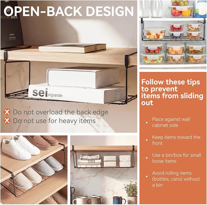 Under Shelf Basket, Space Saving Cabinet Organizers and Storage - Image 4