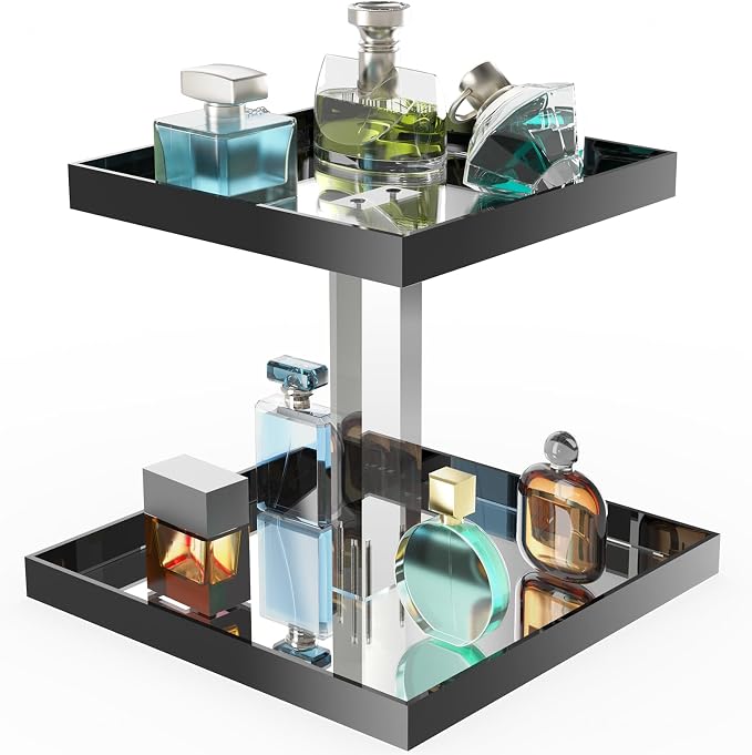 NiHome Acrylic Perfume Display Organizer, 2-Tier Cologne Organizer, Makeup by NiHome
