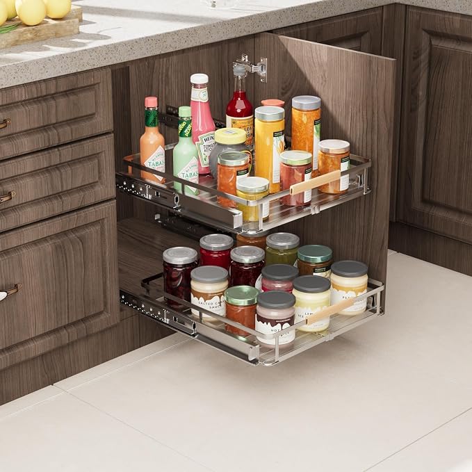2 Pack Expandable Pull Out Cabinet Organizer，Side Mounting - Image 7