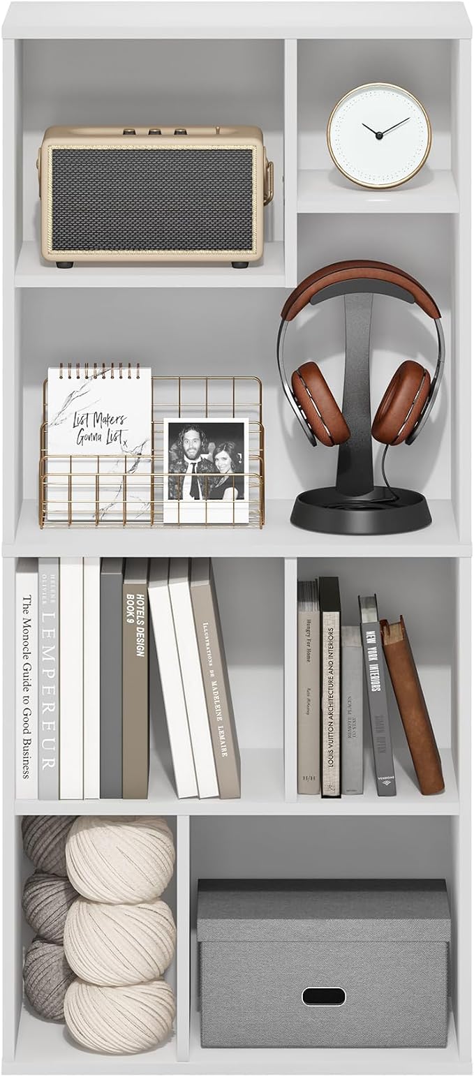 Furinno DALY Book Shelf, 7-Cube Bookshelf, Cube Storage Organizer Bookcase - Image 5