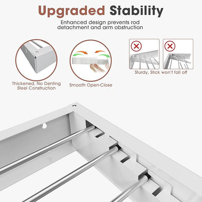 Wall-Mounted Clothes Drying Rack – Foldable Laundry Drying Rack, Space-Saving - Image 7