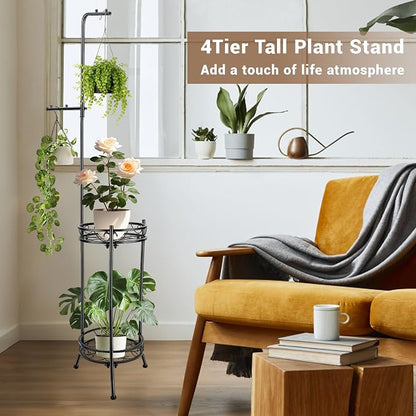 Plant Stand, Adjustable 3 Tier Metal Potted Holder Flower Pot Stand - Image 6