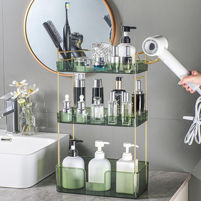3 Tier Bathroom Organizer Countertop Makeup Perfume Tray Skincare Organizer - Image 6